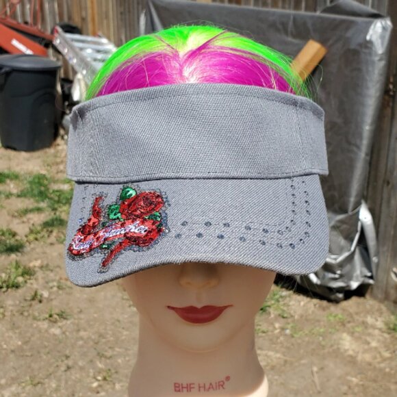 Ladies Gray & Red Lady Trucker Sun Visor NEW - Picture 2 of 4